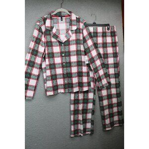 Derek Heart Long Sleeve Button Up Pajama Set-XL-Very Soft-Plaid-NWT-Cozy Chic